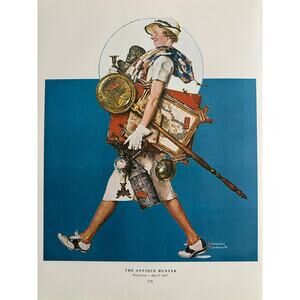 Dolores, And Eddie, Antique Hunter Norman Rockwell, Print, Book Page, Art, 25021